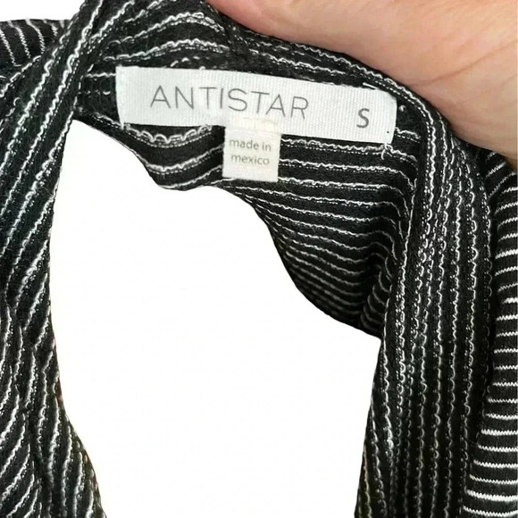 Antistar Hooded Dress Black with white stripes Size S - Picture 3 of 4
